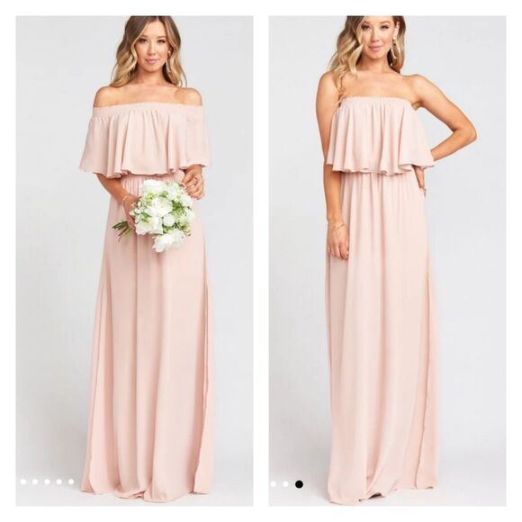 Show Me Your Mumu Hacienda Maxi Bridesmaid Dress Dusty Blush Crisp - Picture 1 of 7